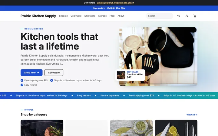 Home page of the Plain demo shop